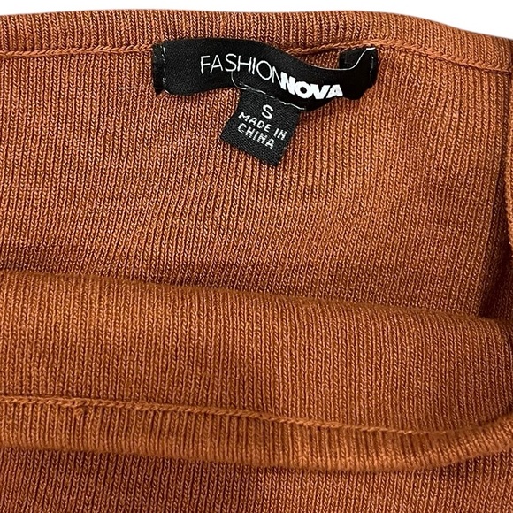 Fashion Nova “Cross My Corazon” Cutout Sweater Midi Dress | Cognac | Size S - Picture 3 of 4